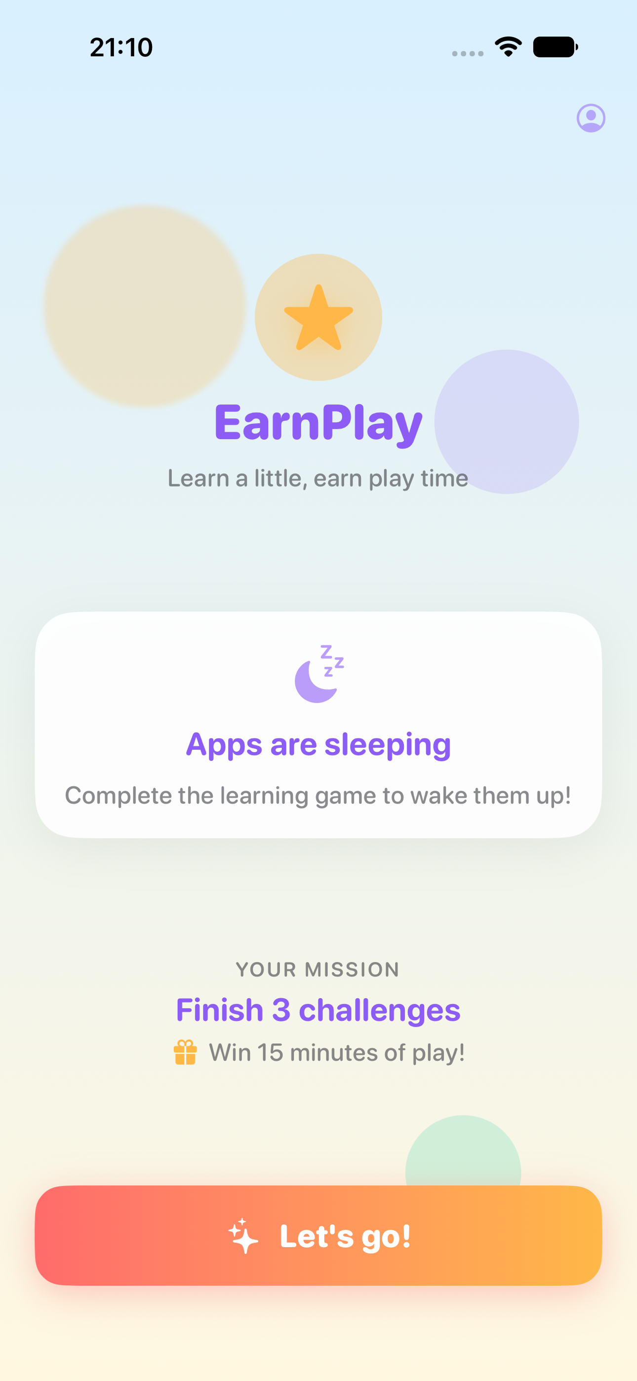EarnPlay — locked home screenshot