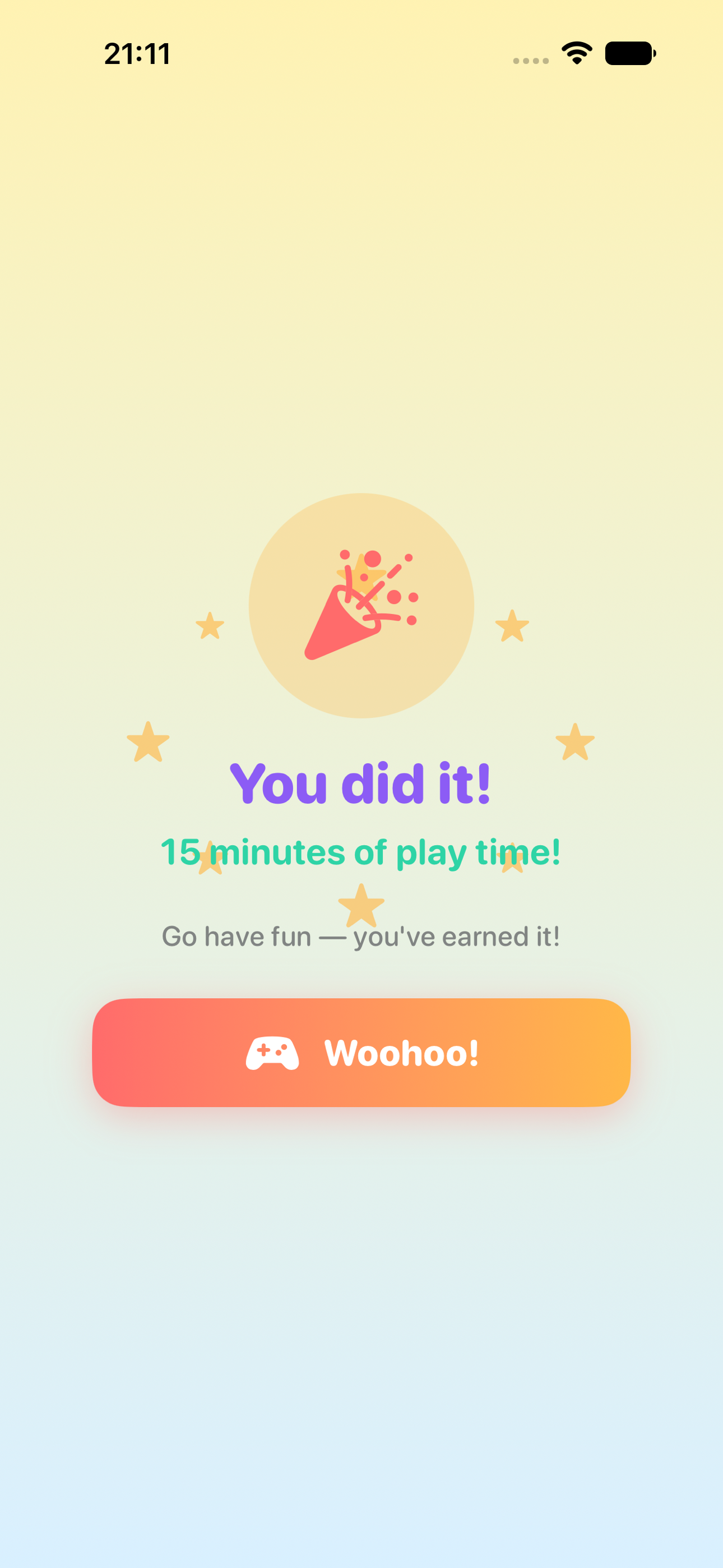 EarnPlay — celebration screenshot