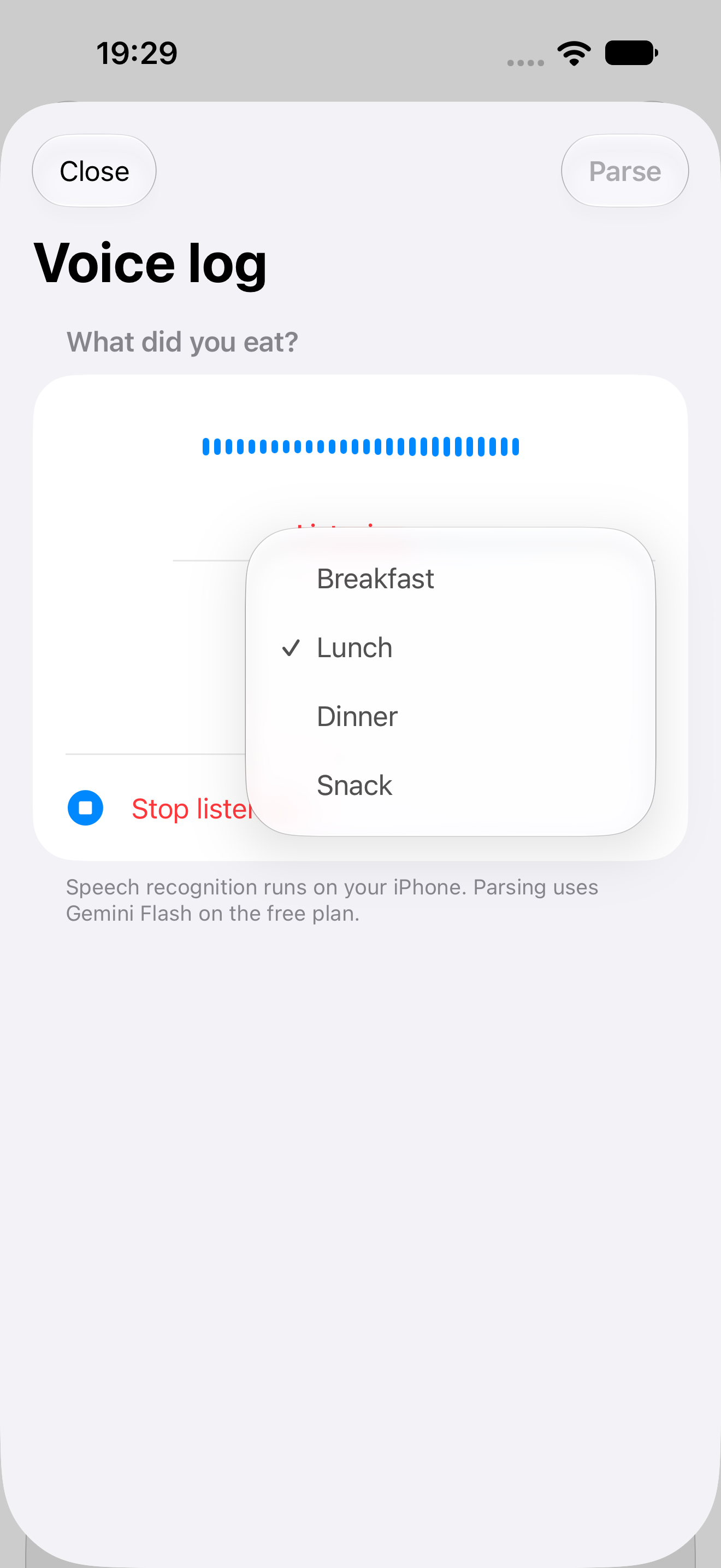 Sprachnotiz — FoodTracker