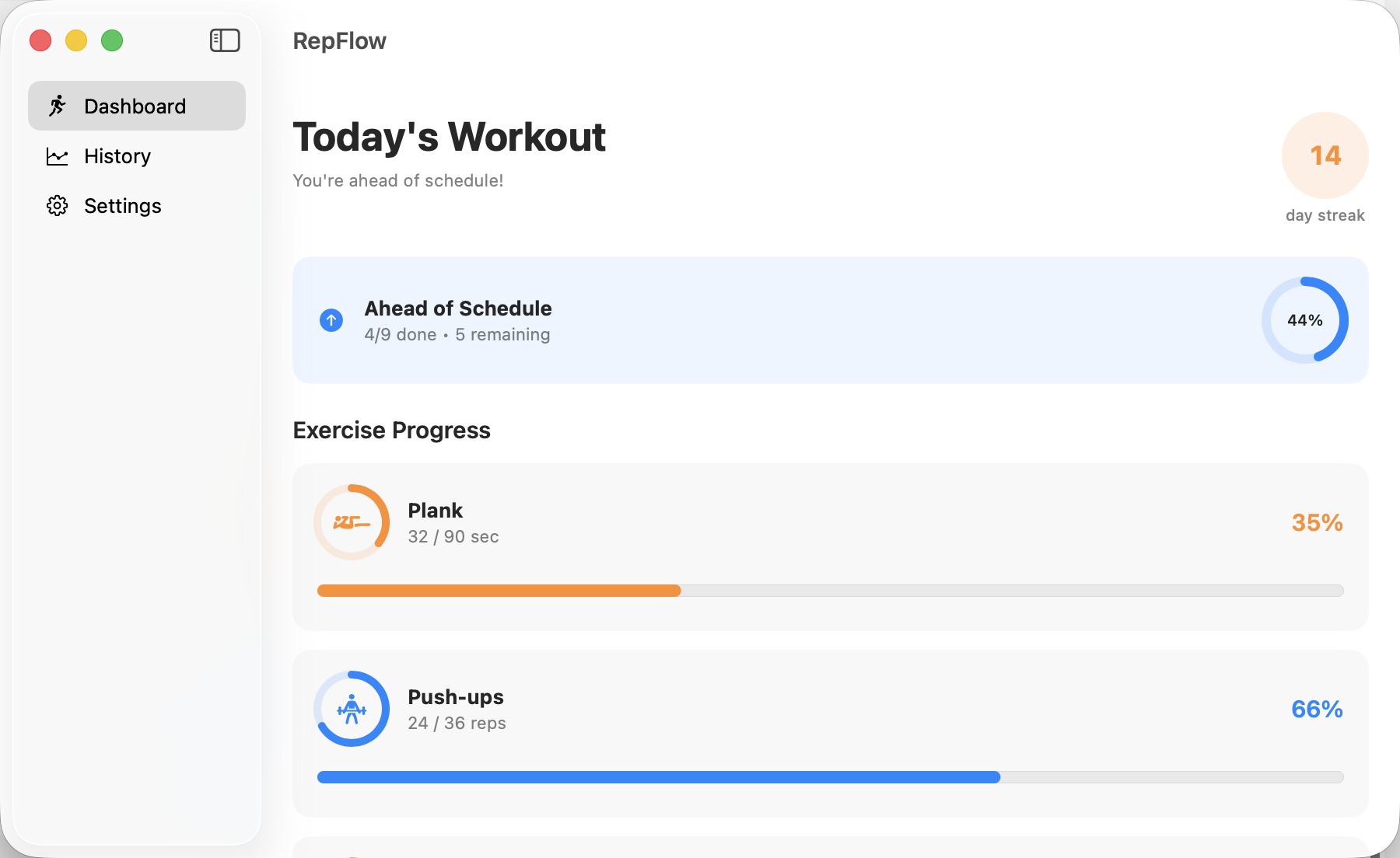 Dashboard screenshot